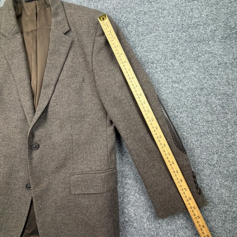 Hugo Boss Mens 40R Brown Wool Blend Elbow Patch Blazer Jacket The Smith5/1